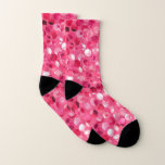 Glitter Pink Circles Socks Glitter Pink Circles Socks