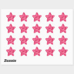 Glitter Pink Circles Star Sticker