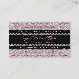 Glitter Pink Diamonds Business Card