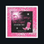 Glitter Pink Disco Cowgirl 30th Birthday Party Napkins<br><div class="desc">Get your party on in retro 70's style with this faux pink and silver glitter and pink disco mirror ball "Disco Cowgirl" Birthday Party design.  Composite design by Holiday Hearts Designs (rights reserved).</div>