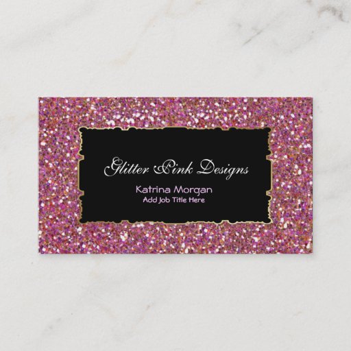 Customizable Glitter Pink Elegance Business Cards