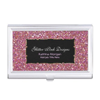 Glitter Pink Elegance Case For Business Cards by uniqueprints at Zazzle