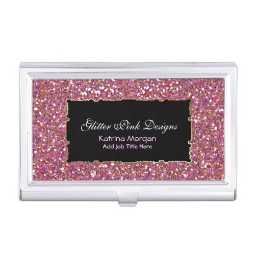 Glitter Pink Elegance Case For Business Cards