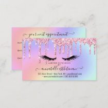 Glitter Pink Eyelash Extension Appointment  Business Card
