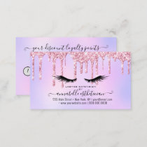 Glitter Pink Eyelash Extension Loyalty   Business Card