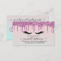 Glitter Pink Eyelash Extension Loyalty  Business Card
