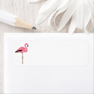 Glitter pink flamingo beach Christmas Label