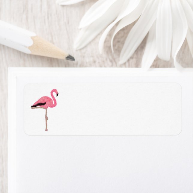 Glitter pink flamingo beach Christmas Label (Insitu)