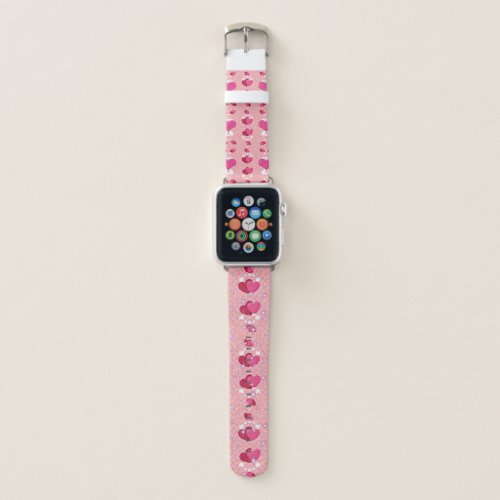 glitter pink heart vibrant romantic wallpaper apple watch band
