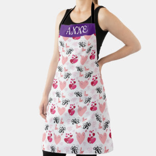 glitter pink heart vibrant romantic wallpaper apron