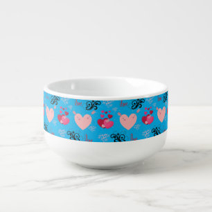 glitter pink heart vibrant romantic wallpaper soup mug