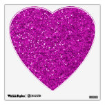 Glitter Pink Heart Wall Sticker at Zazzle