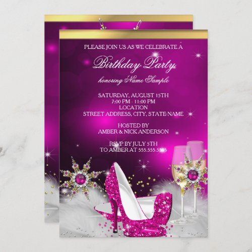 Glitter Pink High Heel Shoes Silver Gold Champagne Invitation