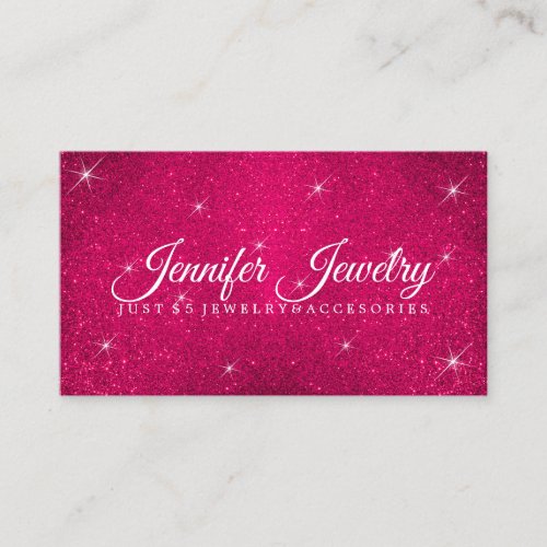 Glitter Pink Jewelry Business Card