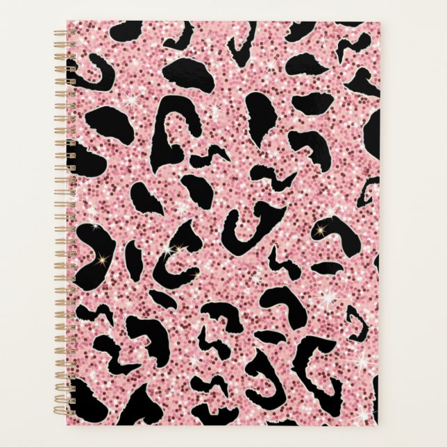 GLITTER PINK LEOPARD PLANNER (Front)
