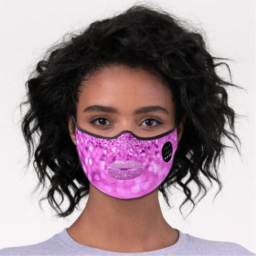 Glitter Pink Makeup Artist Custom Logo Makeup Glam Premium Face Mask