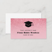 Glitter Pink Ombre Chic Graduation cap Name Insert (Front/Back)