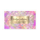 Glitter pink opal business card