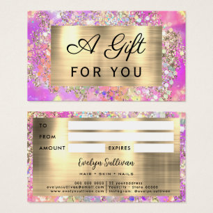 Glitter pink opal gift card