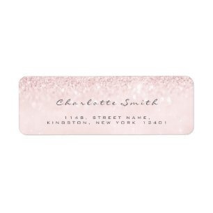 Glitter Pink Pastel  RSVP Return Address Labels
