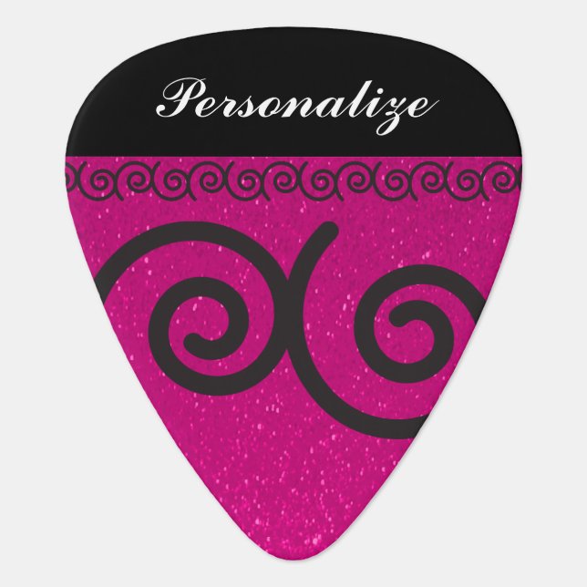 Glitter Pink Print | DIY Text Guitar Pick (Front)