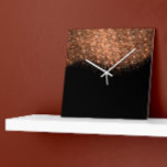 Glitter Pink Rose Gold Black White Abstratc Square Wall Clock<br><div class="desc">Unique conceptual and decorative 
Corresponds to actual fashion trend in home decor.
You can change the shape and color of the clock and hand.
florenceK design</div>