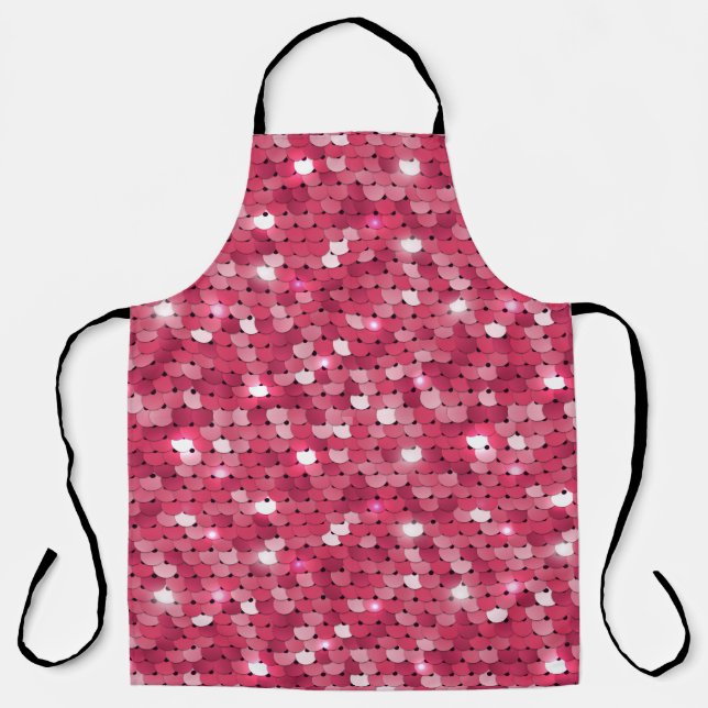 Glitter pink sequin pattern apron (Front)
