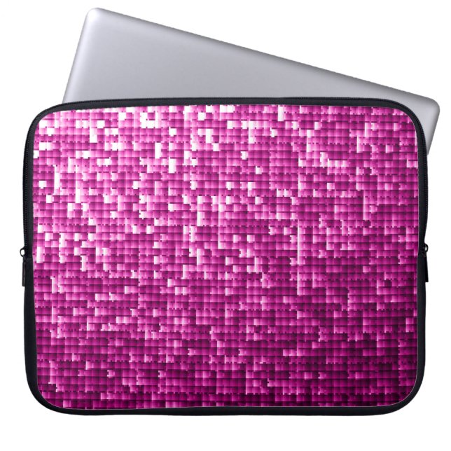 Glitter pink sequins laptop sleeve (Front)
