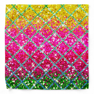Glitter Pink Snakeskin Bandana