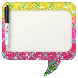 Glitter Pink Snakeskin Dry Erase Board