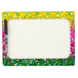 Glitter Pink Snakeskin Dry Erase Board With Keychain Holder