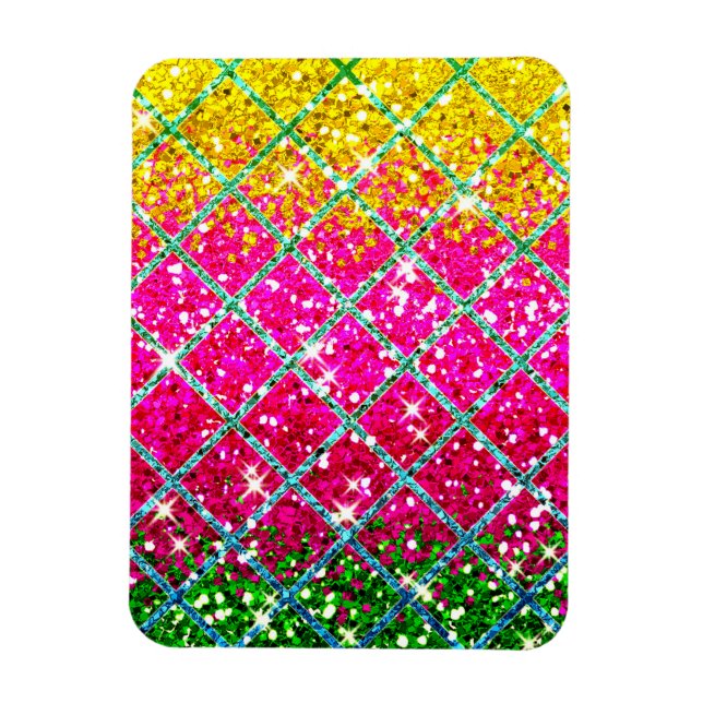 Glitter Pink Snakeskin Magnet (Vertical)