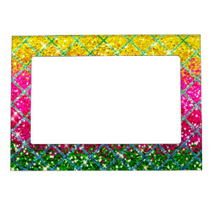 Glitter Pink Snakeskin Magnetic Frame