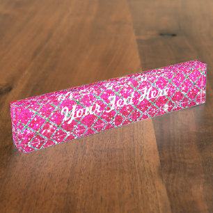 Glitter Pink Snakeskin Name Plate