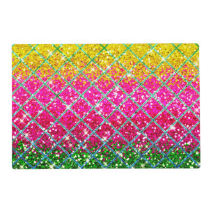 Glitter Pink Snakeskin Placemat