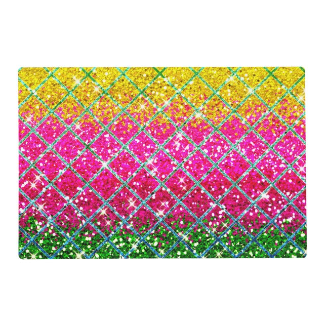 Glitter Pink Snakeskin Placemat (Front)