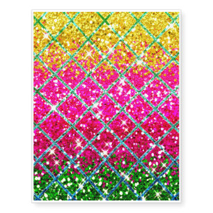 Glitter Pink Snakeskin Temporary Tattoos