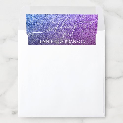 Glitter Pink Teal SPARKle Wedding Mailing Envelope Liner