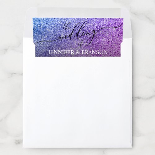 Glitter Pink Teal SPARKle Wedding Simple Envelope Liner