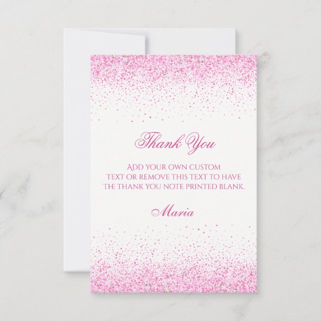Glitter Pink Thank You Cards (Front)