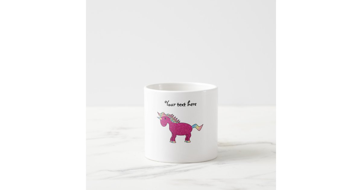 Glitter Pink Unicorn Espresso Cup Zazzle Com