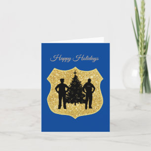 Glitter Police Shield & Police Christmas Card