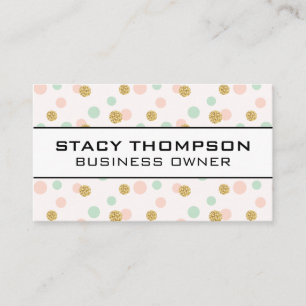 Glitter Polka Dot Pattern Business Card