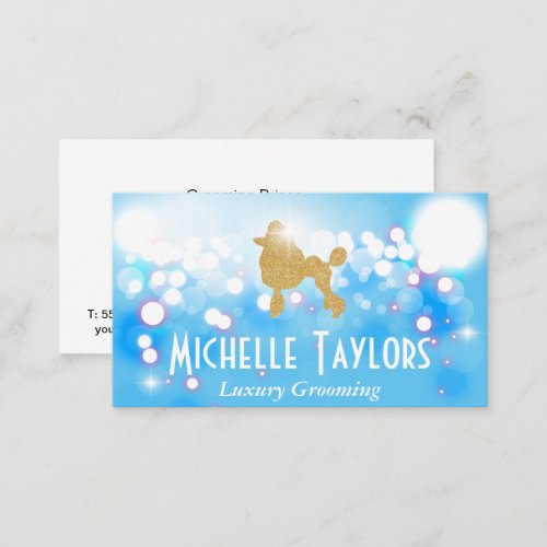 Glitter Poodle  Bokeh Glow Shimmer Business Card