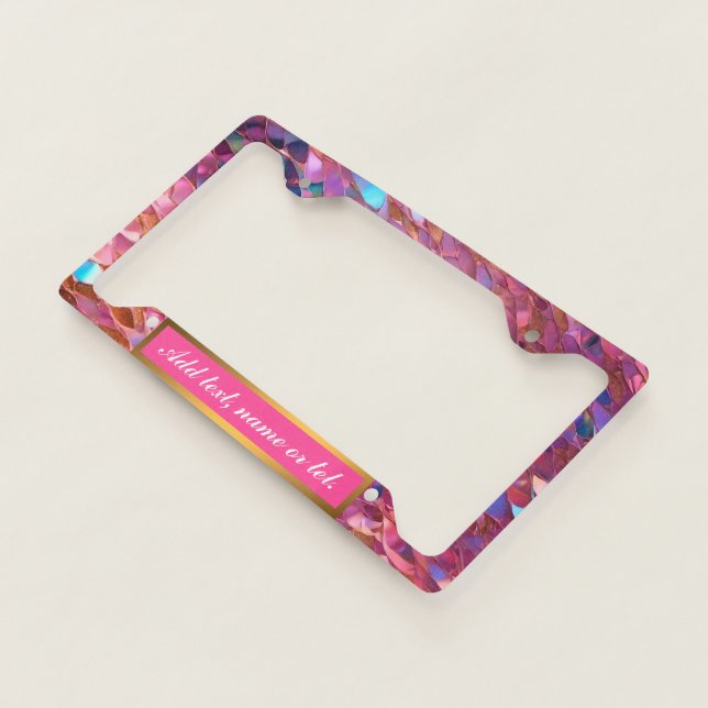Glitter Popular Opal Holographic Collection License Plate Frame (3/4)