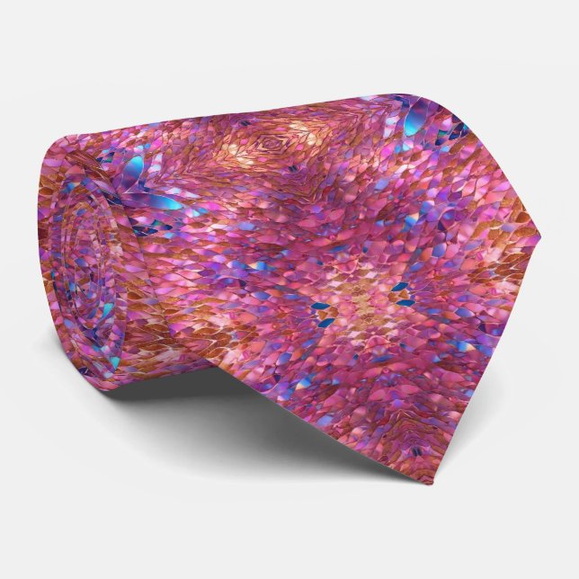 Glitter Popular Opal Holographic Collection Neck Tie (Rolled)