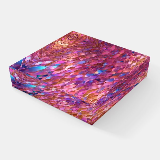Glitter Popular Opal Holographic Collection Paperweight (Angled)