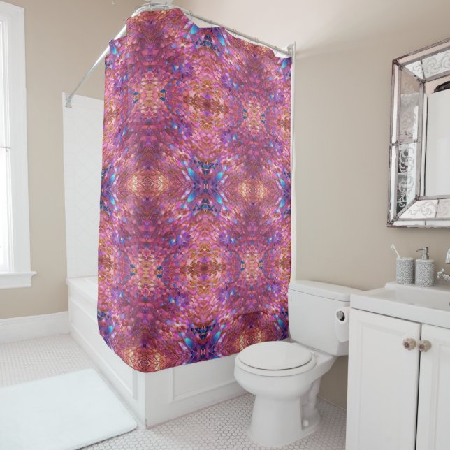 Glitter Popular Opal Holographic Collection Shower Curtain (In Situ)