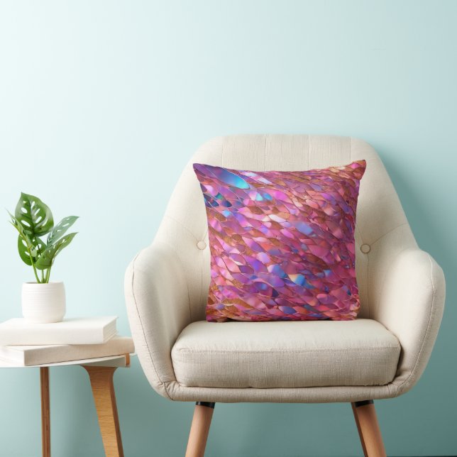 Glitter Popular Opal Holographic Collection Throw Pillow (Chair)