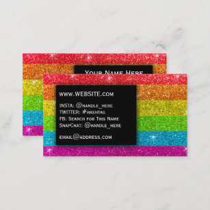 Glitter Preschool Teacher Professor LGBT Gay Pride Business Card